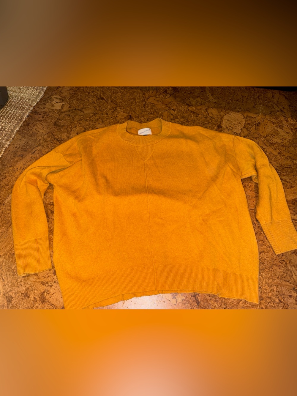 Mustard Crewneck Women's Sweater oversize